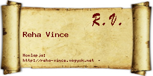Reha Vince névjegykártya
